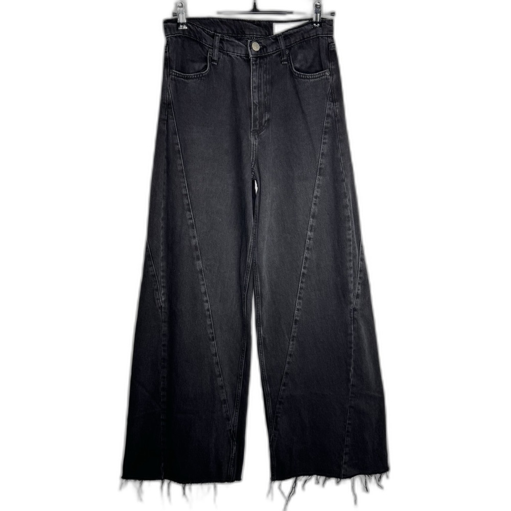 rag & bone Charcoal Black Clean Highland Wide-Leg Jeans Baggy Oversized Loose
